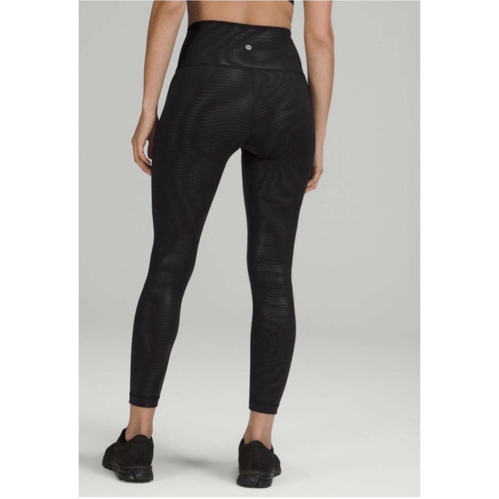 🌼LULULEMON Wunder Train High-Rise Tight 25" Foil Shapeshifter Black sz 6 LW5EB3S
